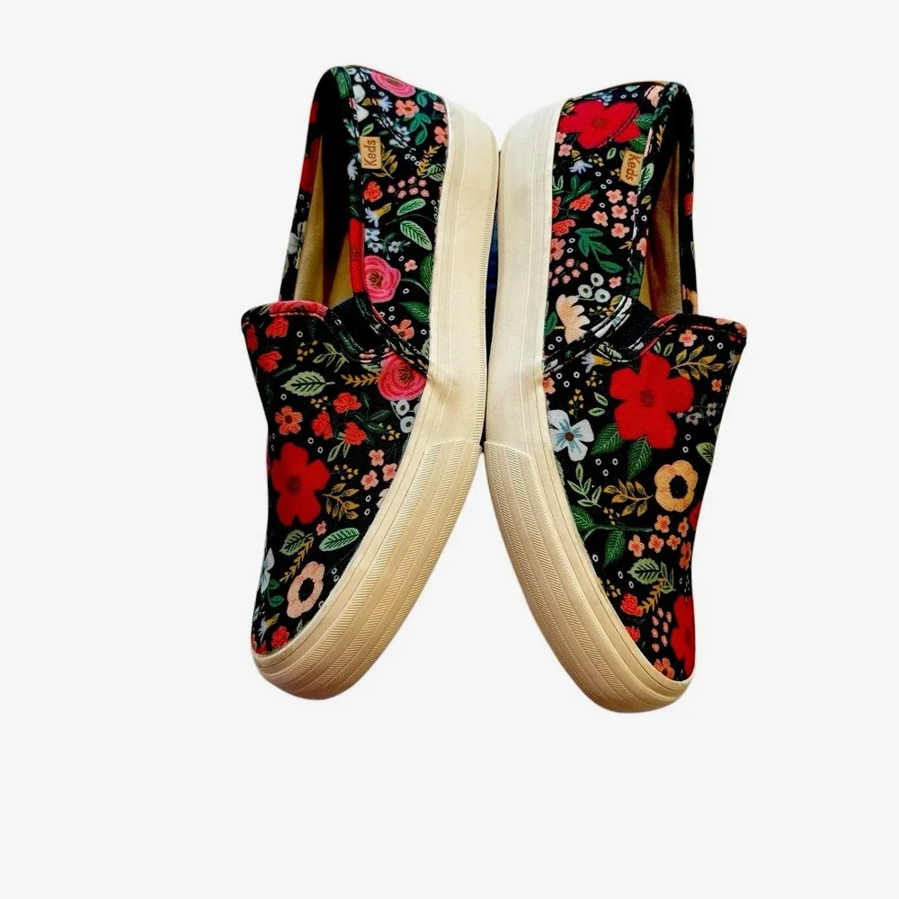Keds Rifle Paper Co. Floral Triple Decker Slip On Sneakers Women's Size 7.5 Shoe